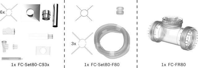 Bosch Abgas-Standardpaket BOPA FC15 S Schacht flex., 80/125, 15m, RLU, 7739619185