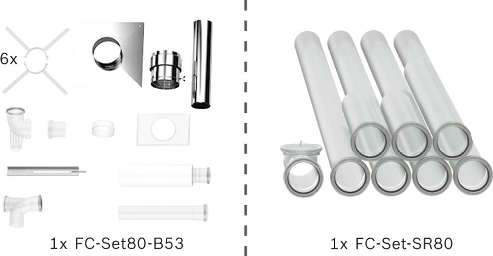 Bosch Abgas-Standardpaket BOPA FC02 S Schacht starr, 80, 10m, RLA, 7739619180
