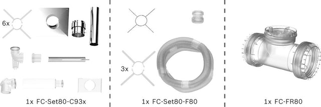 Bosch Abgas-Standardpaket BOPA FC05 S Schacht flex, 80/125, 15m, RLU, 7739619181