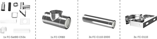 Bosch Abgas-Standardpaket BOPA FC50 S Fassade starr, 80/125, 6m, RLU, 7739619193