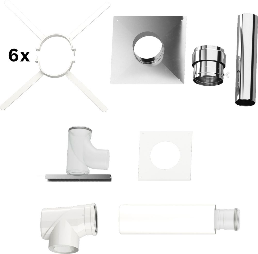 Bosch Abgaszubehör FC-Set110-C93x (oben) Grundbausatz C93x Edelstahl, d:110/160mm, 7738113076