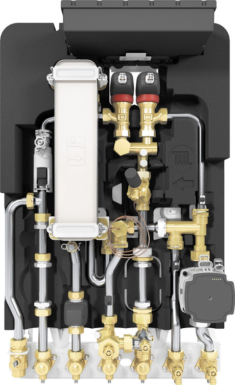 Bosch Wohnungsstat. FLOW8000 F8001 35IMS gemischt, Unterputz, Edelstahl, 35 kW, 7735600578