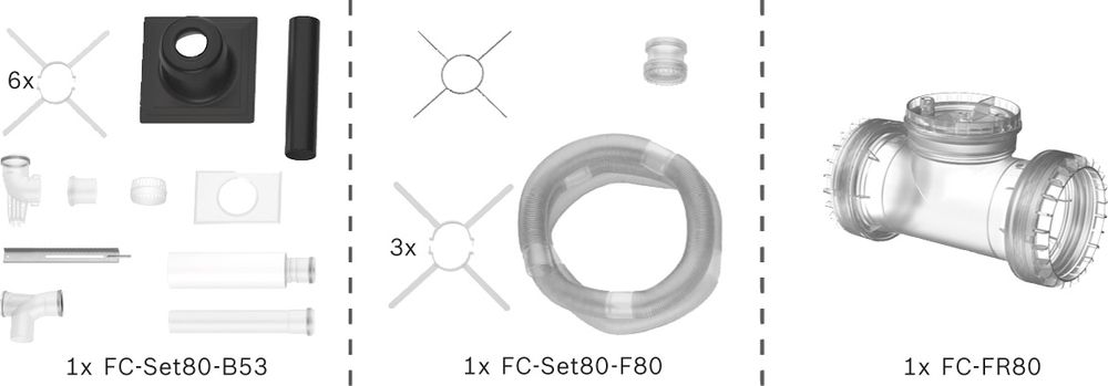 Bosch Abgas-Standardpaket BOPA FC06 Schacht flexibel, 80, 15m, RLA, 7739617756