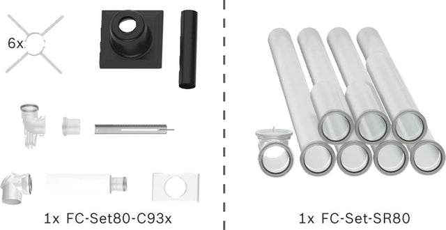 Bosch Abgas-Standardpaket BOPA FC01 Schacht starr, 80/125, 10m, RLU, 7739617749