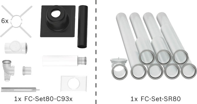 Bosch Abgas-Standardpaket BOPA FC11 Schacht starr, 80/125, 10m, RLU, 7739617750
