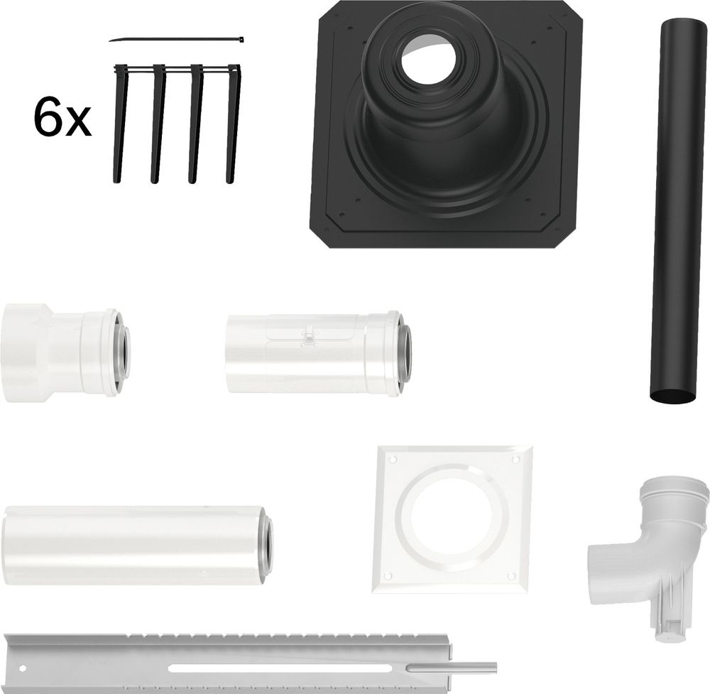 Bosch Abgaszubehör FC-Set60-C93x Grundbausatz C93x, d:60/100mm Kunststoff, 7738112778
