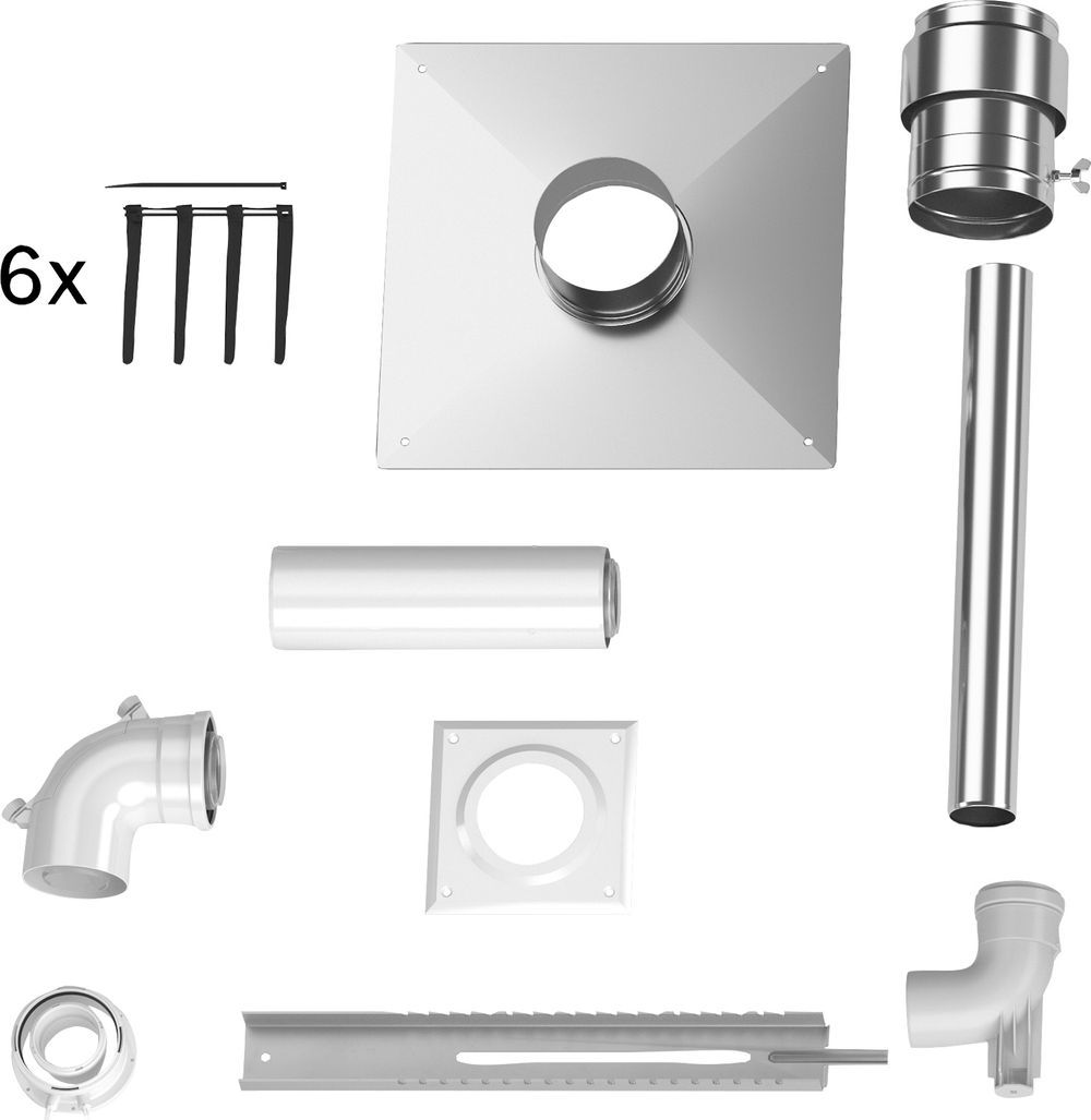 Bosch Abgaszubehör FC-Set60-C93x Paket zum Schacht, d:60/100mm, Edelstahl, 7738112521