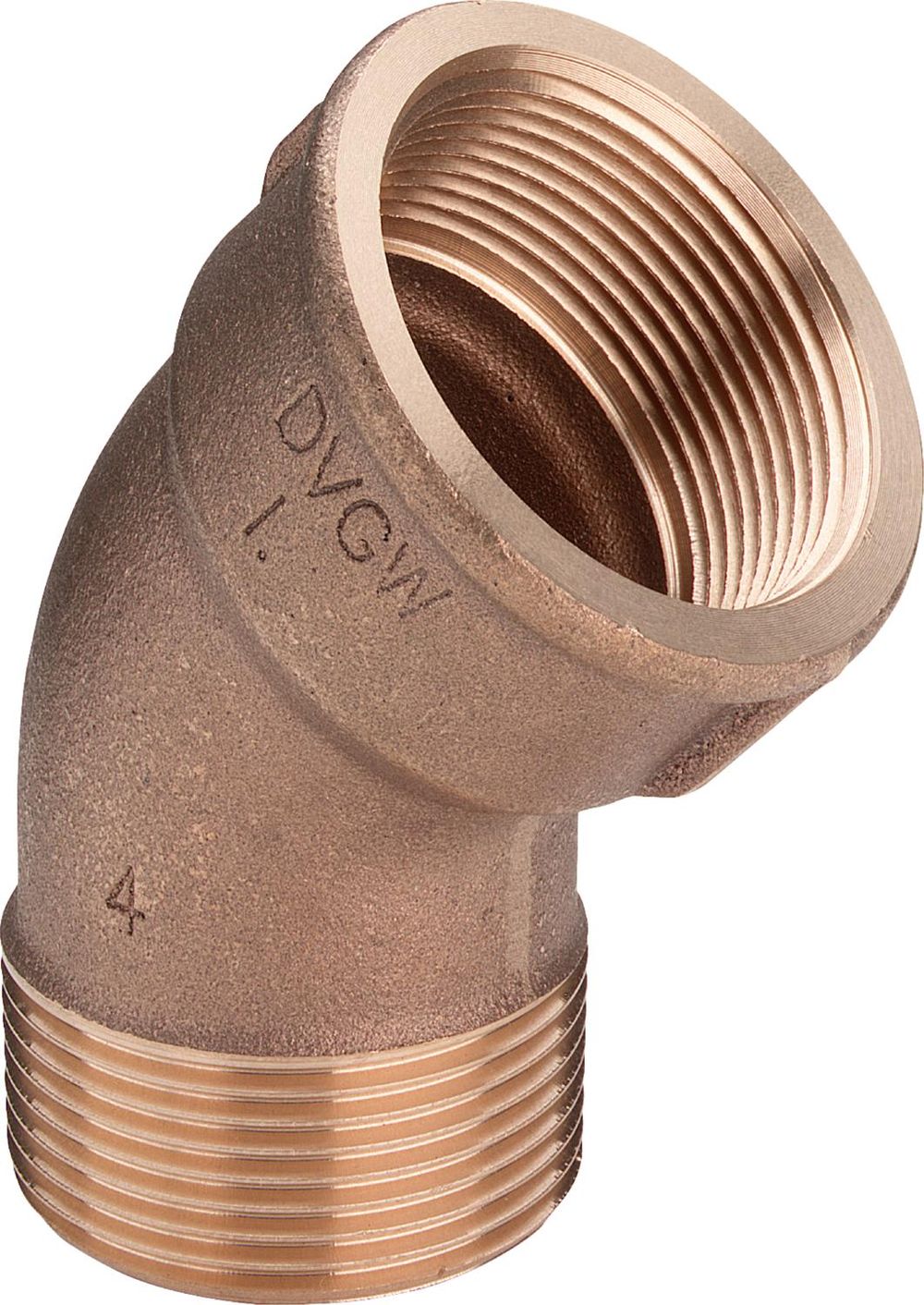 Viega Bogen 45 Grad, R 11/2, Rp 11/2 Rotguss oder Siliziumbronze Modell 3121, 448288