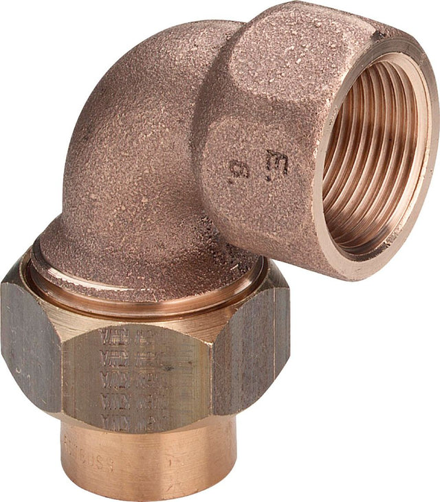 Viega Übergangsverschraubung 90 Grad, d 18mm, Rp 1/2 Rotguss, Messing Modell 94096G, 119461