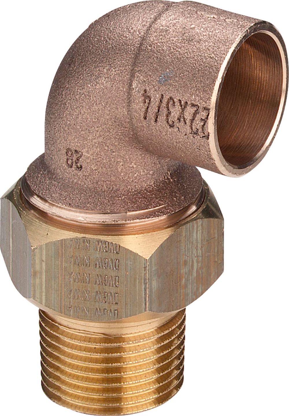Viega Übergangsverschraubung 90 Grad, d 42mm, R 11/2 Rotguss, Messing Modell 94098G, 144098