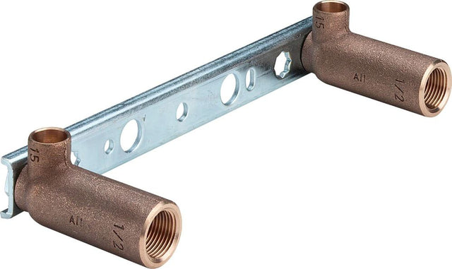 Viega Gemini-Montageeinheit, d 15mm, Rp 1/2, L 45 Rotguss, Stahl verzinkt Modell 94476, 107031