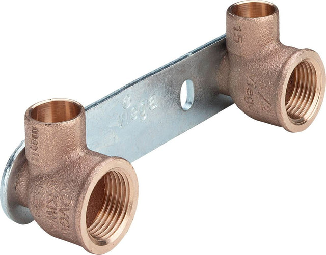 Viega Gemini-Montageeinheit, d 15mm, Rp 1/2, Stichmaß 100 Rotguss, Stahl verzinkt Modell 94476.2, 107284