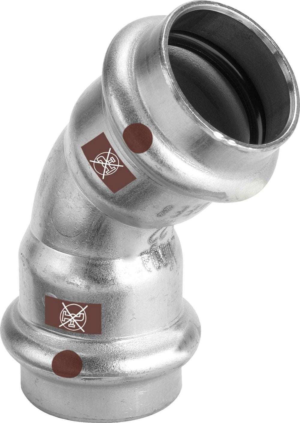 Viega Temponox-Bogen 45 Grad, d 28mm Stahl nichtrostend Modell 1726, 809874