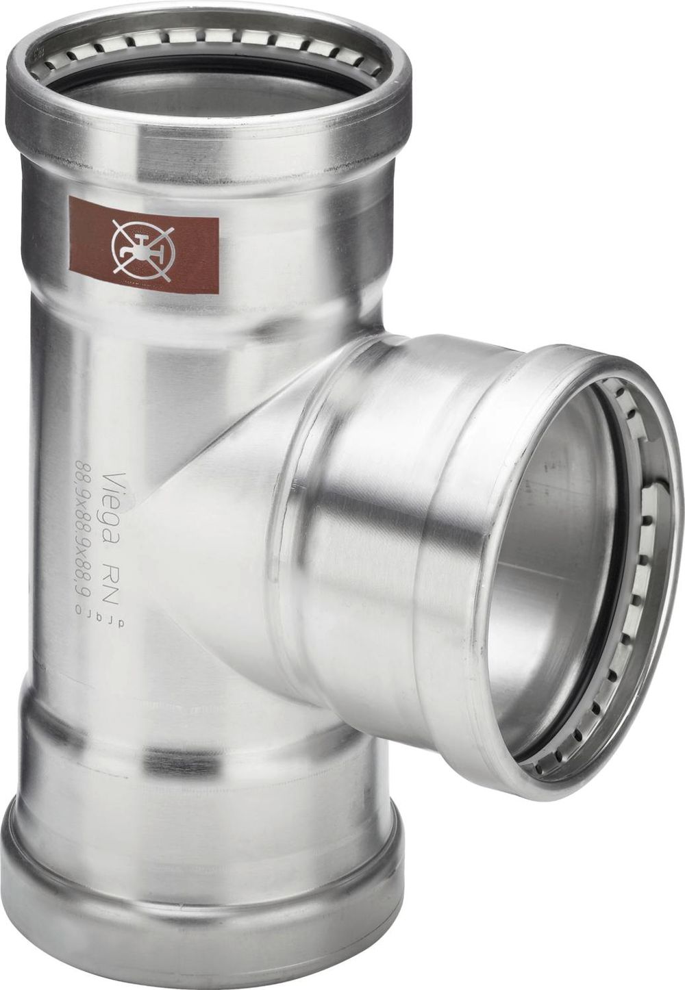 Viega Temponox XL-T-Stück, d1 76,1, d2 28, d3 76,1 Stahl nichtrostend Modell 1718XL, 810672