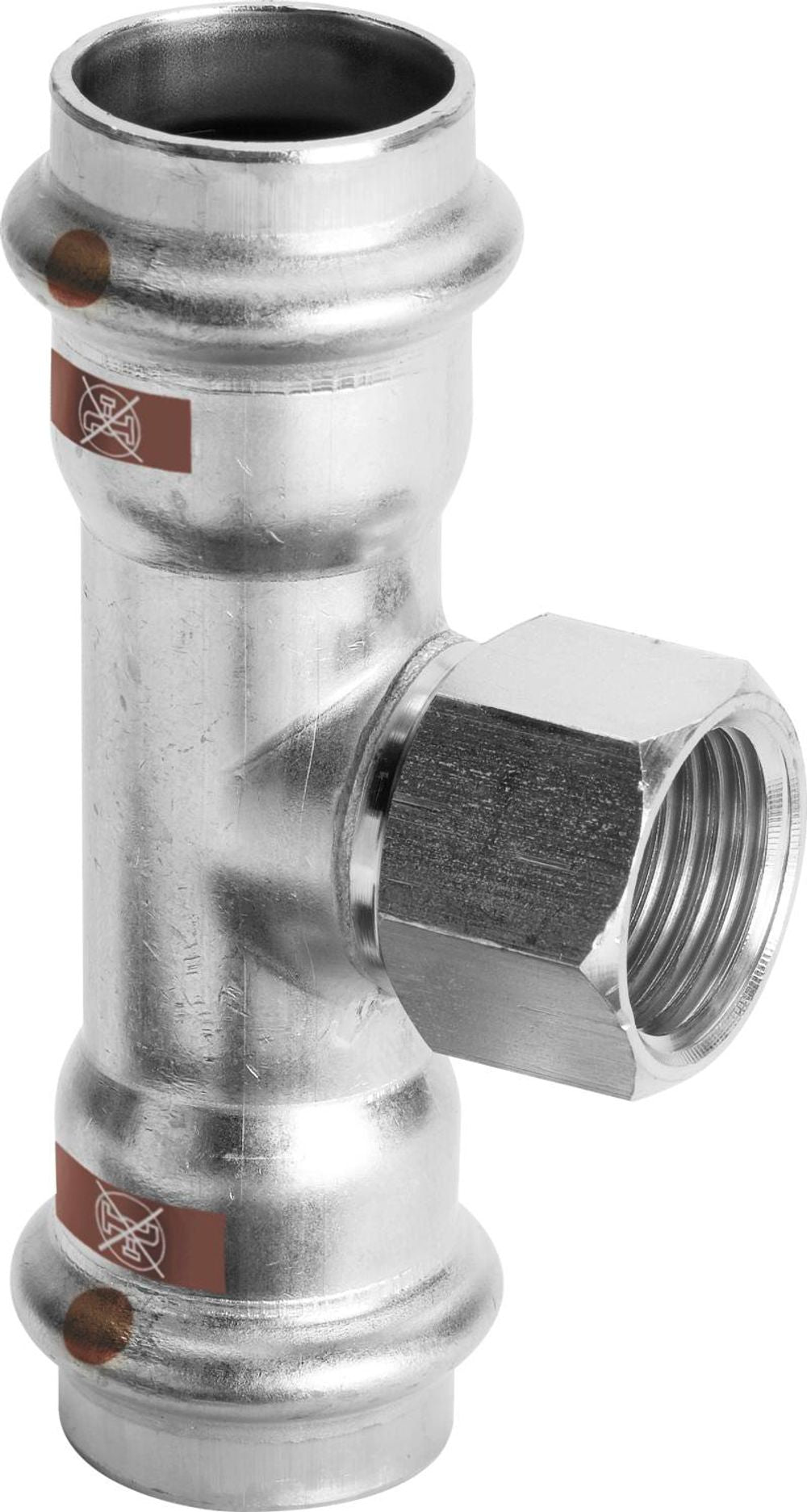 Viega Temponox-T-Stück, d1 35, Rp 1/2, d2 35 Stahl nichtrostend Modell 1717.2, 809089