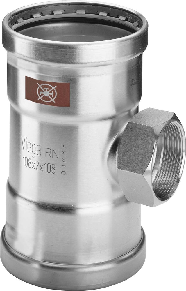 Viega Temponox XL-T-Stück, d1 88,9, Rp 3/4, d2 88,9 Stahl nichtrostend Modell 1717.2XL, 810979