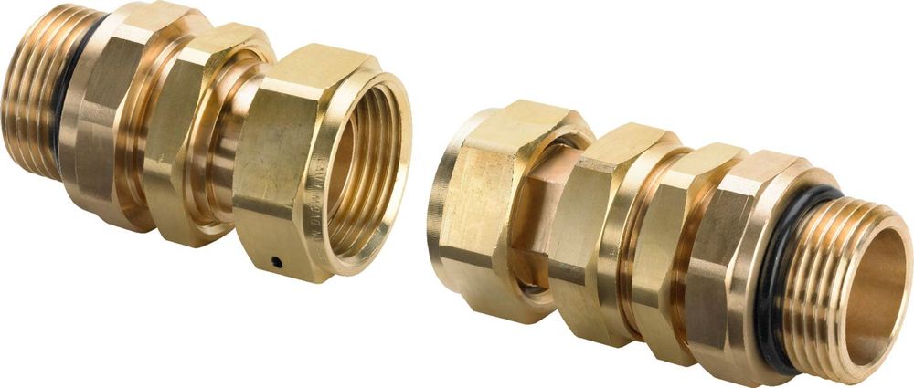 Viega Geopress Easytop-Wasserzählerverschraubung, Q3 4, Qn 2,5, G 1 Rotguss oder Siliziumbronze Modell 2230.71, 689766