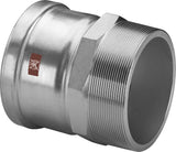 Viega Temponox XL-Übergangsstück, d 76,1mm, R 21/2 Stahl nichtrostend Modell 1711XL, 811686