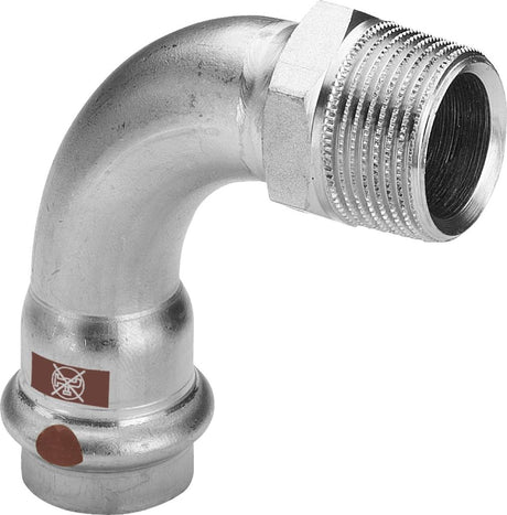 Viega Temponox-Übergangsbogen 90 Grad, d 15mm, R 1/2 Stahl nichtrostend Modell 1714, 812409