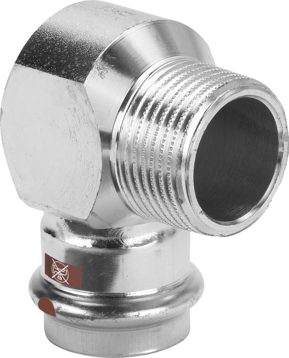 Viega Temponox-Übergangswinkel 90 Grad, d 18mm, R 1/2 Stahl nichtrostend Modell 1714.1, 811037