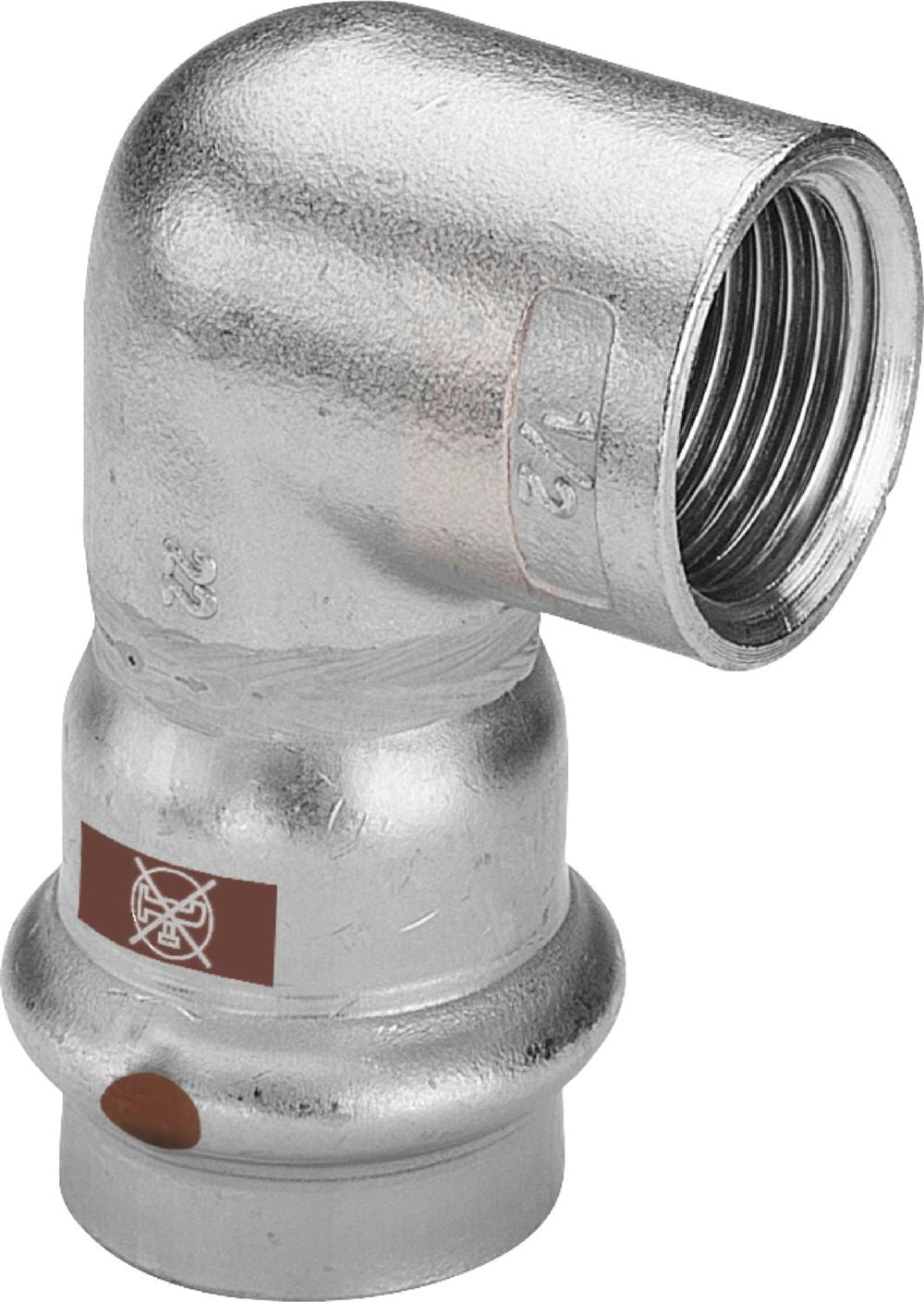 Viega Temponox-Übergangswinkel 90 Grad, d 22mm, Rp 3/4 Stahl nichtrostend Modell 1714.2, 811099