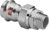 Viega Temponox-Übergangsverschraubung, d 18mm, R 3/4 Messing vernickelt, Stahl nichtrostend Modell 1765, 812072