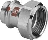 Viega Temponox-Anschlussverschraubung, d 28mm, G 1 Messing vernickelt, Stahl nichtrostend Modell 1763, 811372