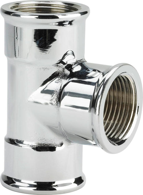 Viega T-Stück, Rp1 3/8, Rp2 3/8, Rp3 3/8 Messing, verchromt Modell 1622, 114275