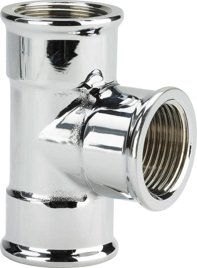 Viega T-Stück, Rp1 1/2, Rp2 1/2, Rp3 1/2 Messing, verchromt Modell 1622, 105525