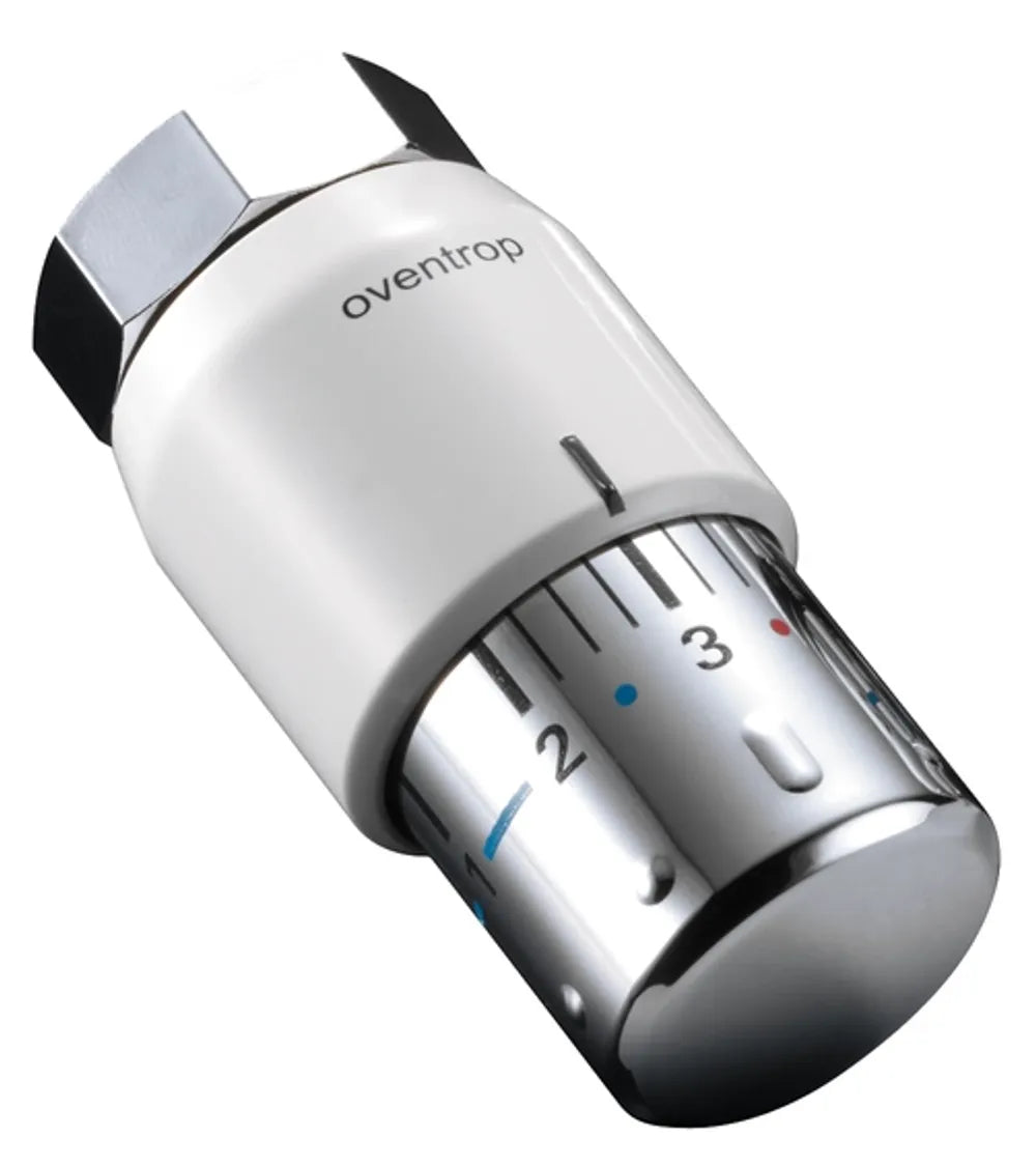 Oventrop Thermostat Uni SH 7-28 Grad C, 0 * 1-5, Flüssig-Fühler, weiß, verchromt 1012065