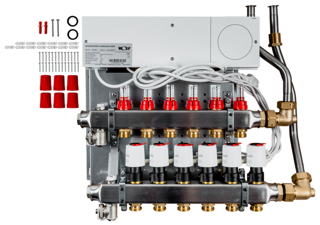 Wolf Heizkreisverteiler mit Regler CUC 6 Heizkreise, UF-Control 230V, 2072446