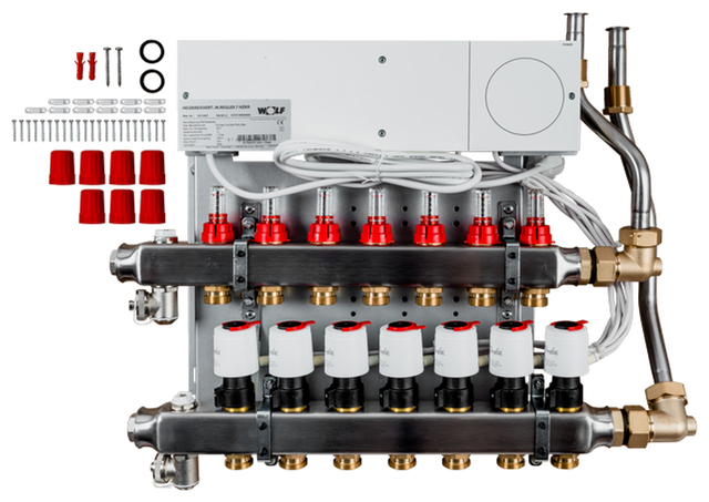 Wolf Heizkreisverteiler mit Regler CUC 7 Heizkreise, UF-Control 230V, 2072447