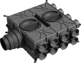 Wolf Luftverteiler DN125-180 16 Stutzen DN75 mit 8 Verschlusskappen, 2577596