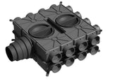 Wolf Luftverteiler DN125-180 24 Stutzen DN75 mit 12 Verschlusskappen, 2577597