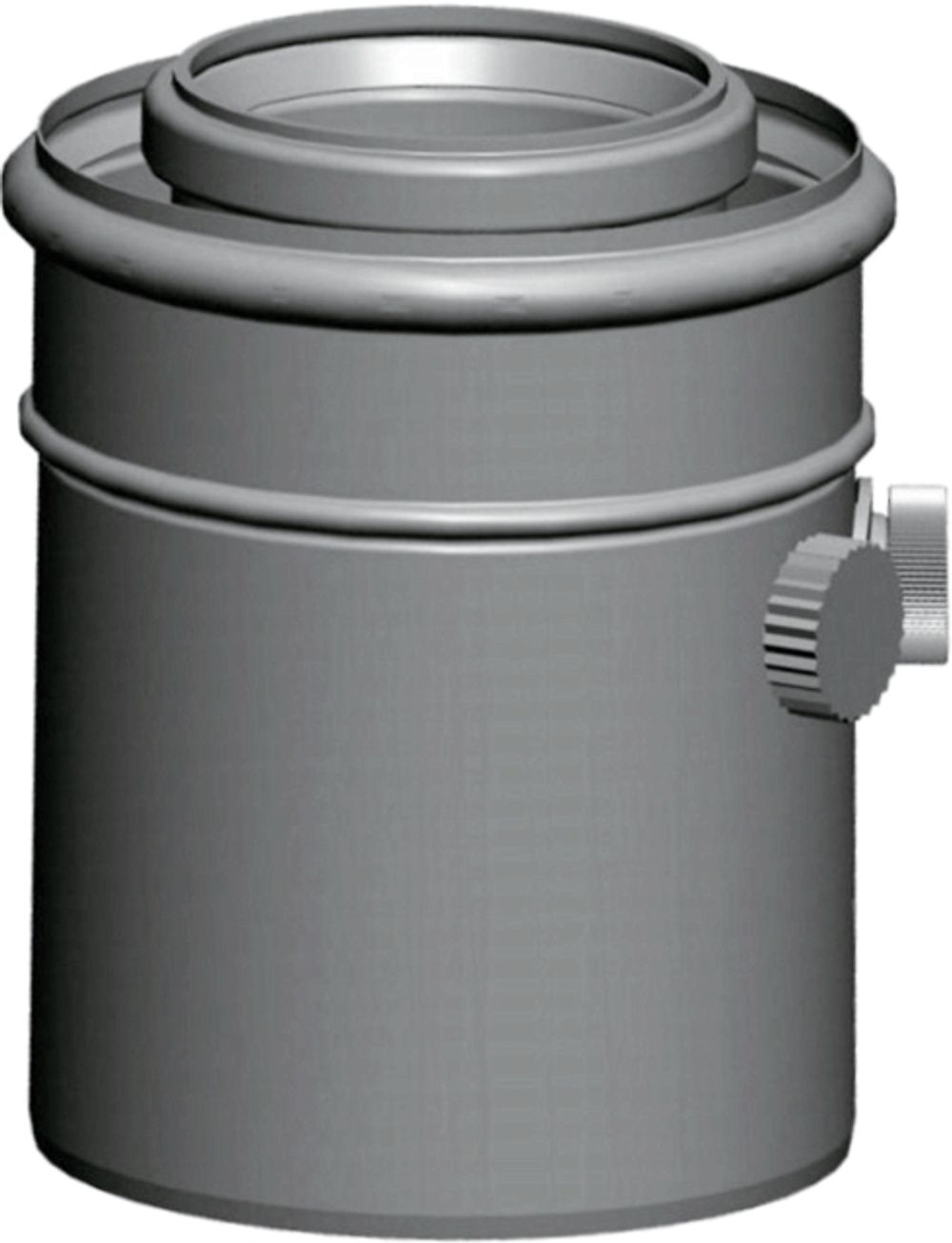 Wolf Anschluss-Adapter DN80/125 m. Meßstutzen, L:150mm, weiß steckbar, 2651488