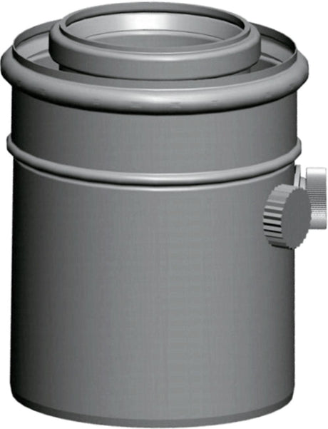 Wolf Anschluss-Adapter DN80/125 m. Meßstutzen, L:150mm, weiß steckbar, 2651488
