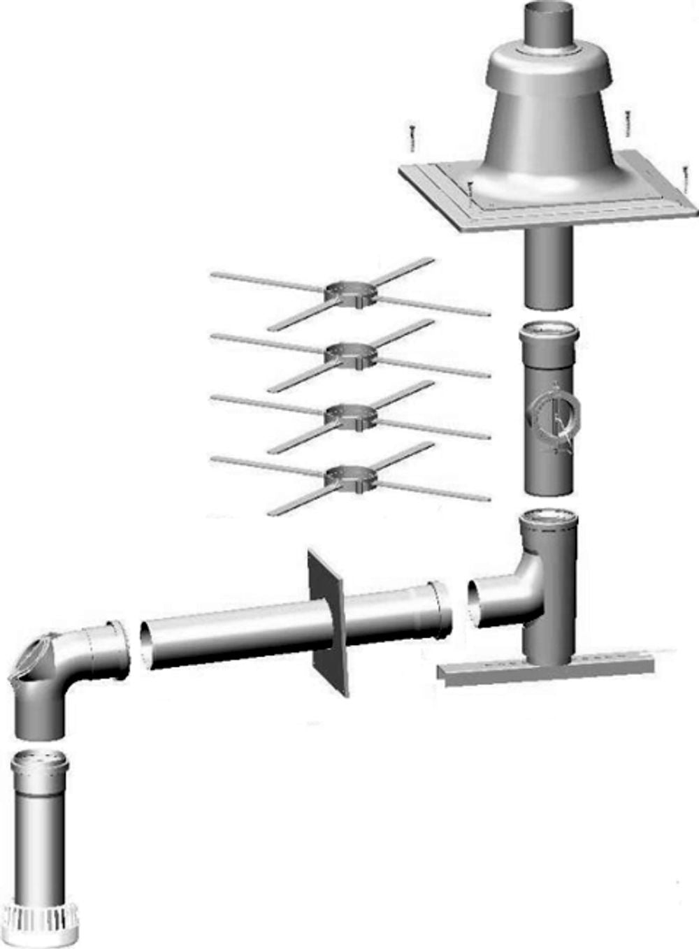 Wolf Anschluss-Set DN60 - B23 DN60 im Schacht, Abdeckung edst., 2651901