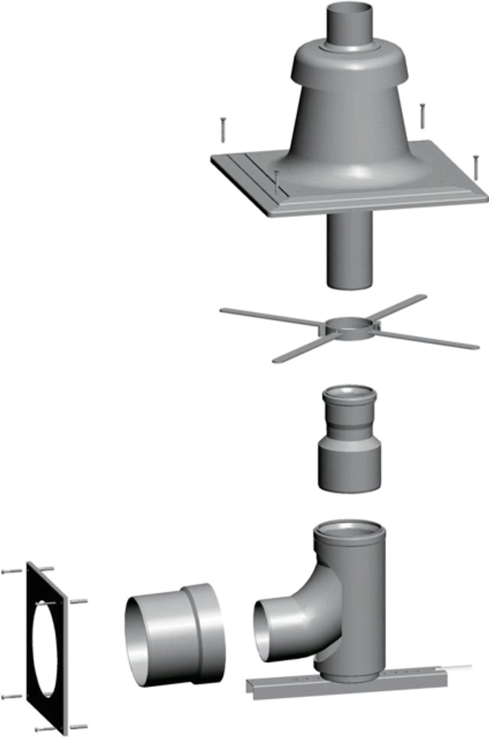 Wolf Schachtbausatz DN80 - Kaskade DN80 im Schacht, Abdeckung PP, 2651828