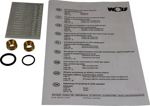 Wolf Umrüstsatz Erdgas E/H - LL für CGB-75/100, 8610471