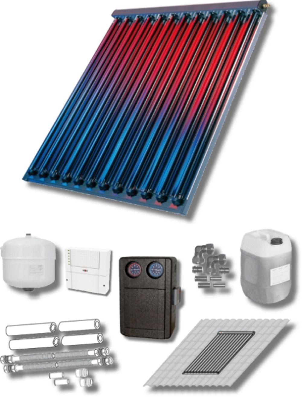 Wolf Paket 2 Röhrenkollektoren CRK Aufdach, Solarmodul SM2, 2484854F45