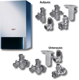 Wolf Paket Heizwerttherme CGU-2-10 Erdgas E, BM, Anschluss-Set Unterputz, 8616111F08