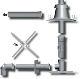 Wolf Paket Abgasleitung DN60 aus PP mit Schachteinbau, Abdeckung Edelstahl, 2651901Z01