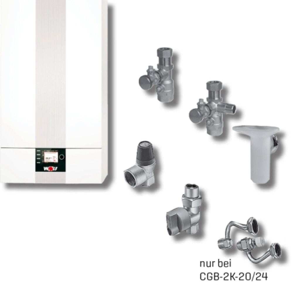 Wolf Paket Brennwerttherme CGB-2-24 BM-2, Aufputz, 8615010F11