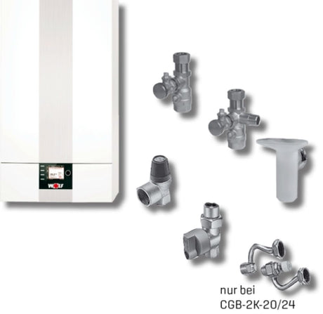 Wolf Paket Brennwerttherme CGB-2K-24 Regelung BM-2, Aufputz, 8615012W02