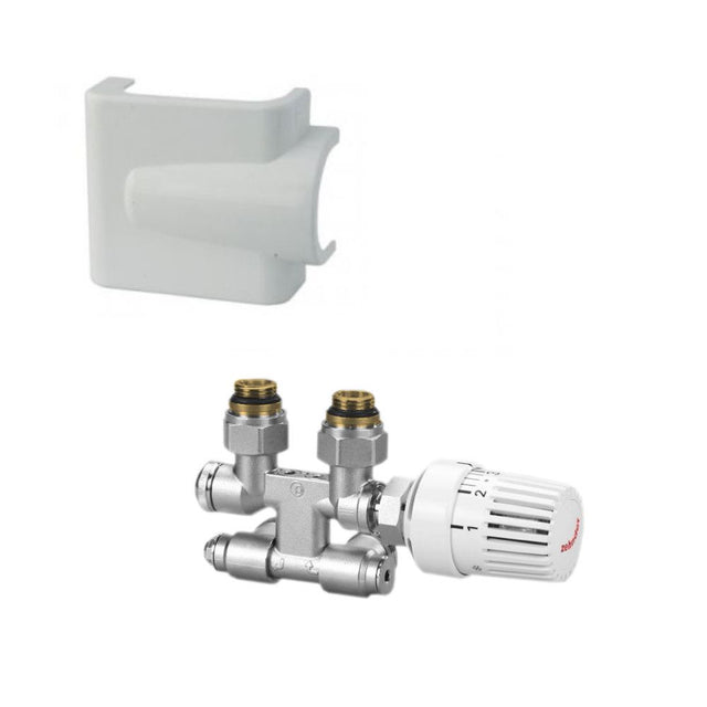 Zehnder Vario Anschluss-Armatur weiß, ohne Thermostatkopf, 976531