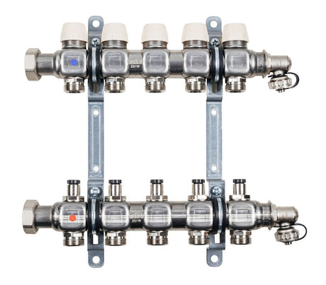 Kermi x-net Verteiler 1'' Standard-8 für 8 Kreise, Baulänge 470 mm, SFV08001000