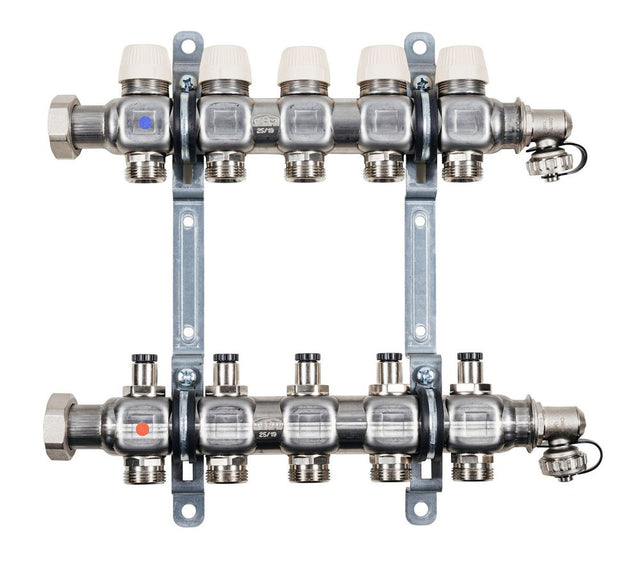 Kermi x-net Verteiler 1'' Standard-8 für 8 Kreise, Baulänge 470 mm, SFV08001000