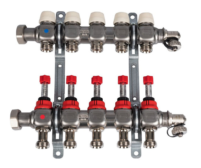 Kermi x-net Verteiler 1'' Komfort-5 für 5 Kreise, Baulänge 320 mm, SFVT0501000