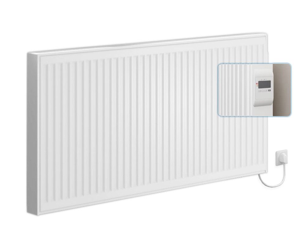 Kermi x-therm +e Elektroheizkörper, Profil 600x800 mm, 1000 Watt, Regler rechts, mit Stecker, F1E21060080164K