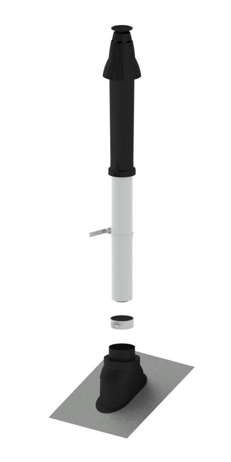 Remeha  PPS-Grundbausatz RUD2, DN 60/100, Schrägdach, anthrazit, W01317
